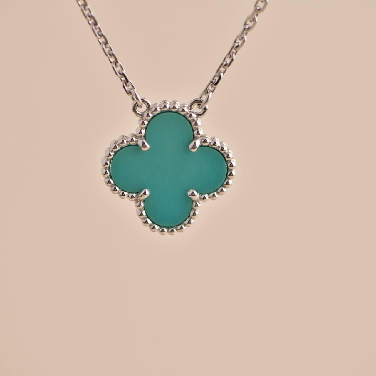 van cleef turquoise alhambra necklace