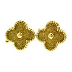 Van Cleef & Arpels Vintage Alhambra Yellow Gold 18 Karat Stud Earrings