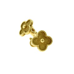 Van Cleef & Arpels Vintage Alhambra Yellow Gold 18 Karat Stud Earrings