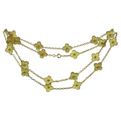 Van Cleef & Arpels Vintage Alhambra Yellow Gold 20 Motif Long Necklace