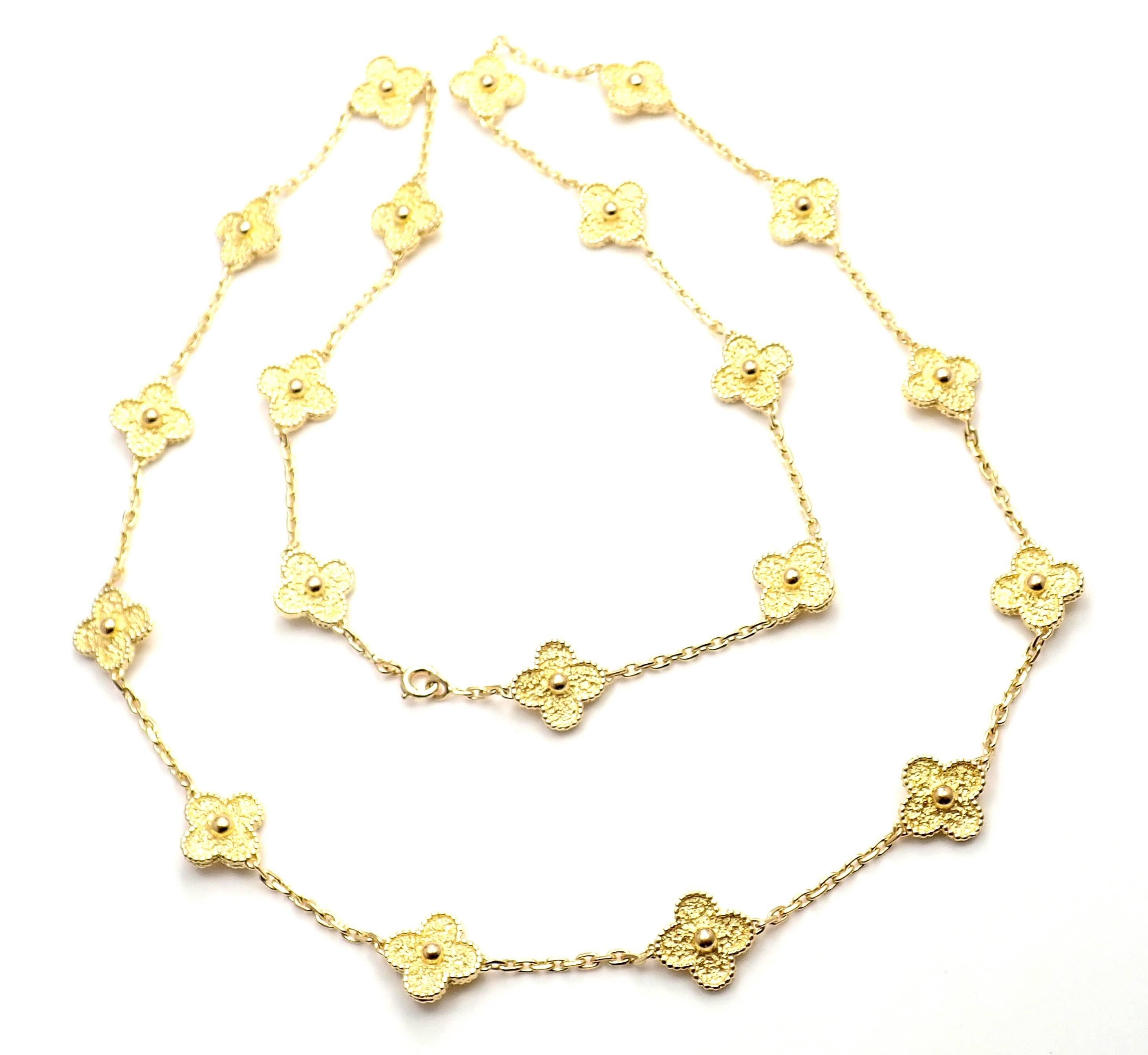Van Cleef & Arpels Vintage Alhambra Yellow Gold 20 Motif Necklace 6