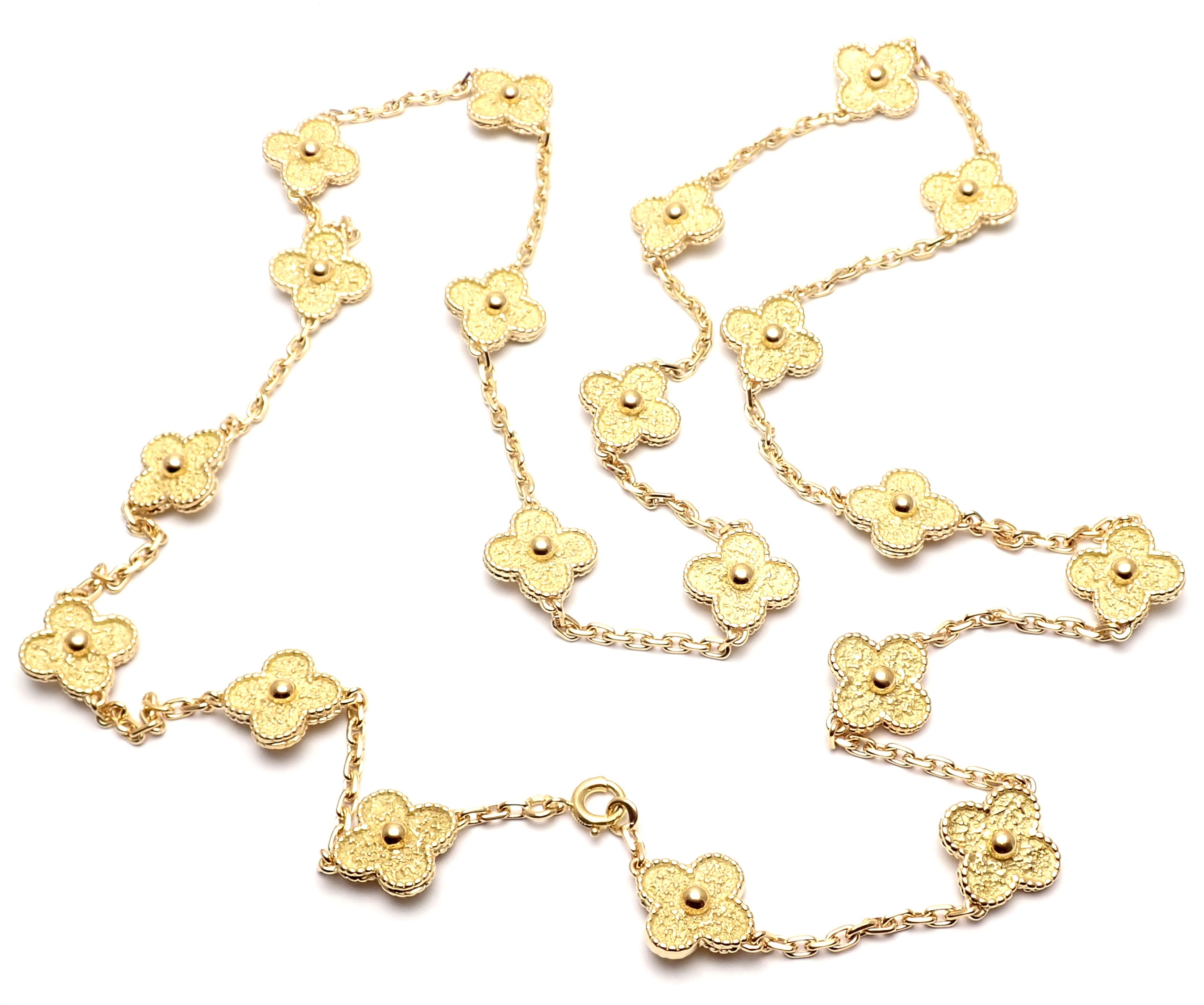 Van Cleef & Arpels Vintage Alhambra Yellow Gold 20 Motif Necklace 3