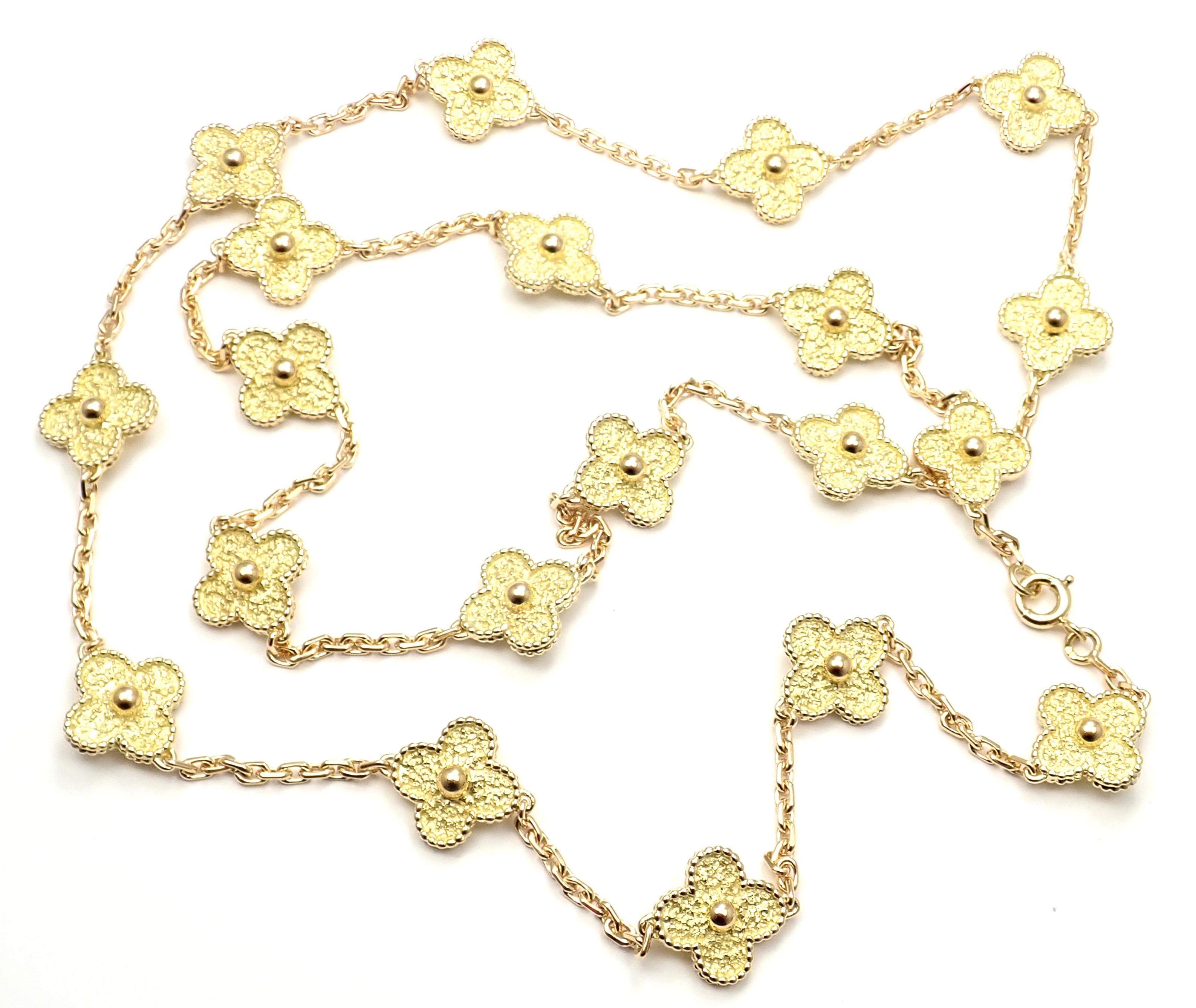 Van Cleef & Arpels Vintage Alhambra Yellow Gold 20 Motif Necklace 1