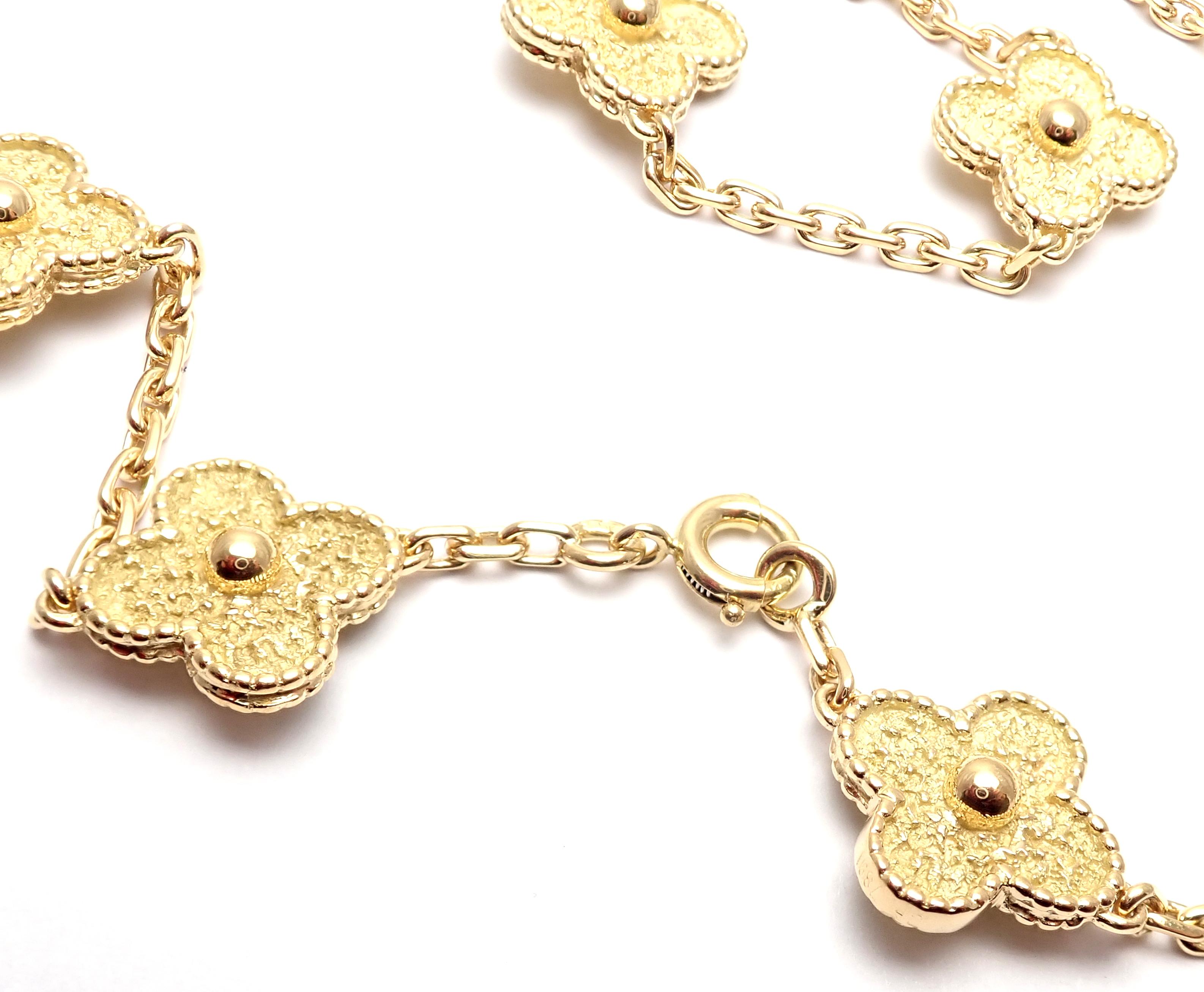 Van Cleef & Arpels Vintage Alhambra Yellow Gold 20 Motif Necklace 4