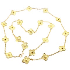 Van Cleef & Arpels Vintage Alhambra Yellow Gold 20 Motif Necklace