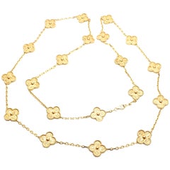 Van Cleef & Arpels Vintage Alhambra Yellow Gold 20 Motif Necklace