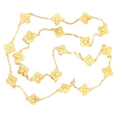 Van Cleef & Arpels Retro Alhambra Yellow Gold 20 Motif Necklace