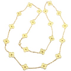 Van Cleef & Arpels Vintage Alhambra Yellow Gold 20 Motif Necklace