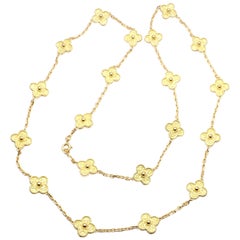 Van Cleef & Arpels Vintage Alhambra Yellow Gold 20 Motif Necklace