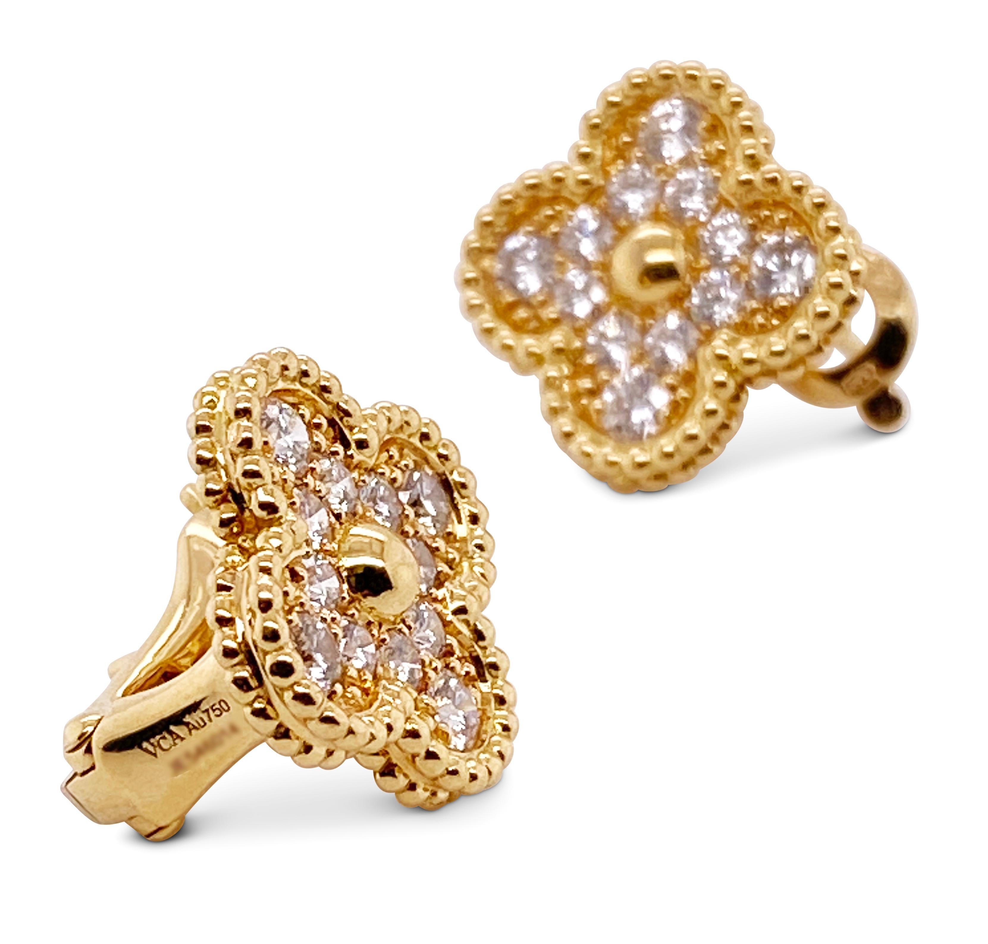 sweet alhambra diamond earrings