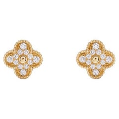 Van Cleef & Arpels Vintage Alhambra Yellow Gold and Diamonds Earrings