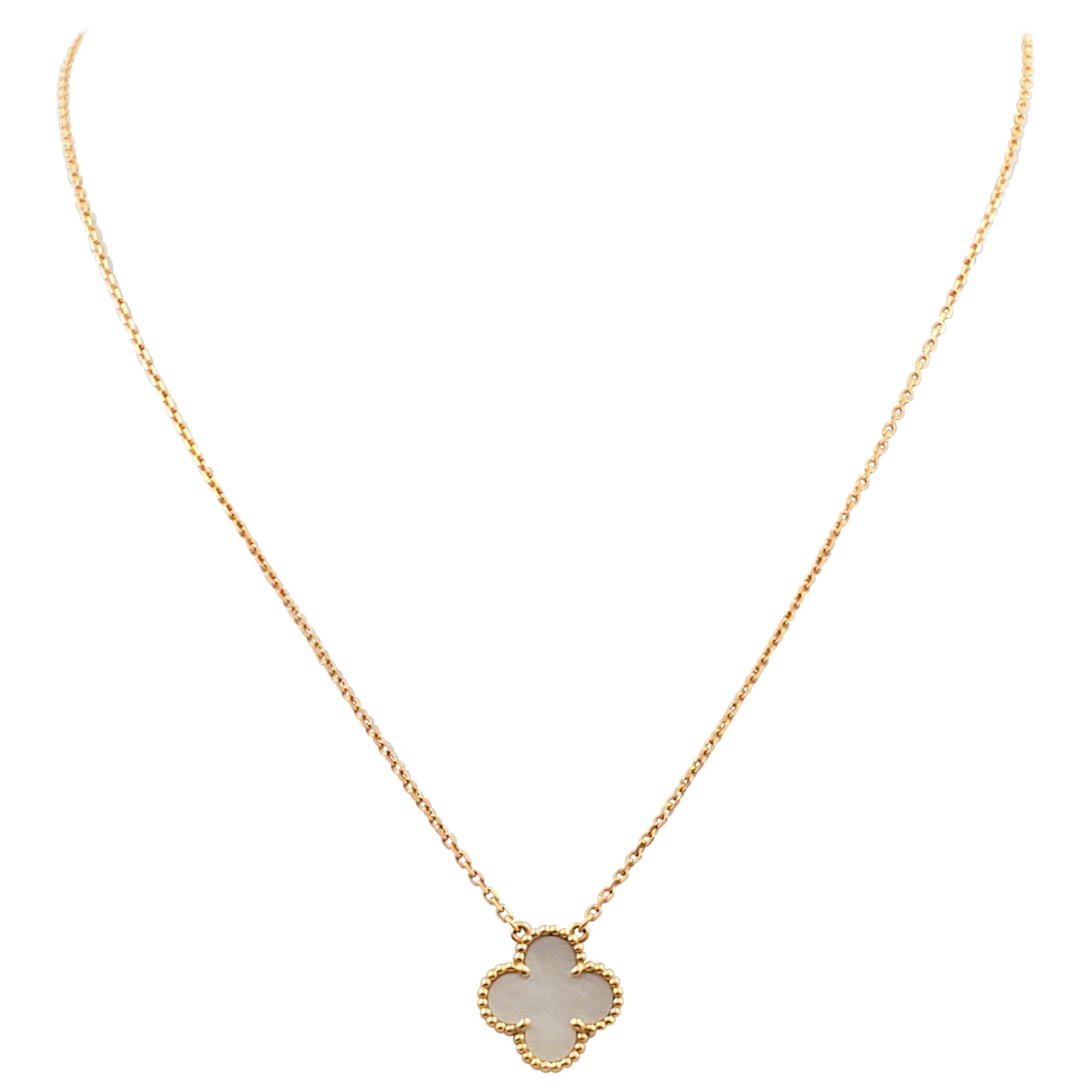 Van Cleef & Arpels 'Vintage Alhambra' Yellow Gold and Mother of Pearl Necklace