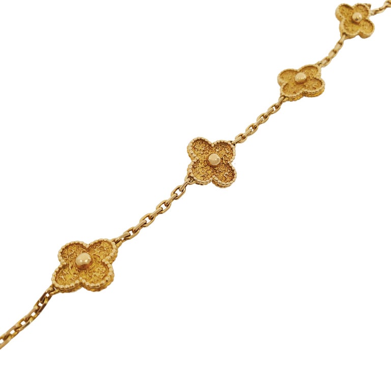 Vintage alhambra yellow gold bracelet Van Cleef & Arpels Green in Yellow  gold - 35723931