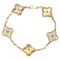 Van Cleef & Arpels Vintage Alhambra Yellow Gold Diamond Bracelet