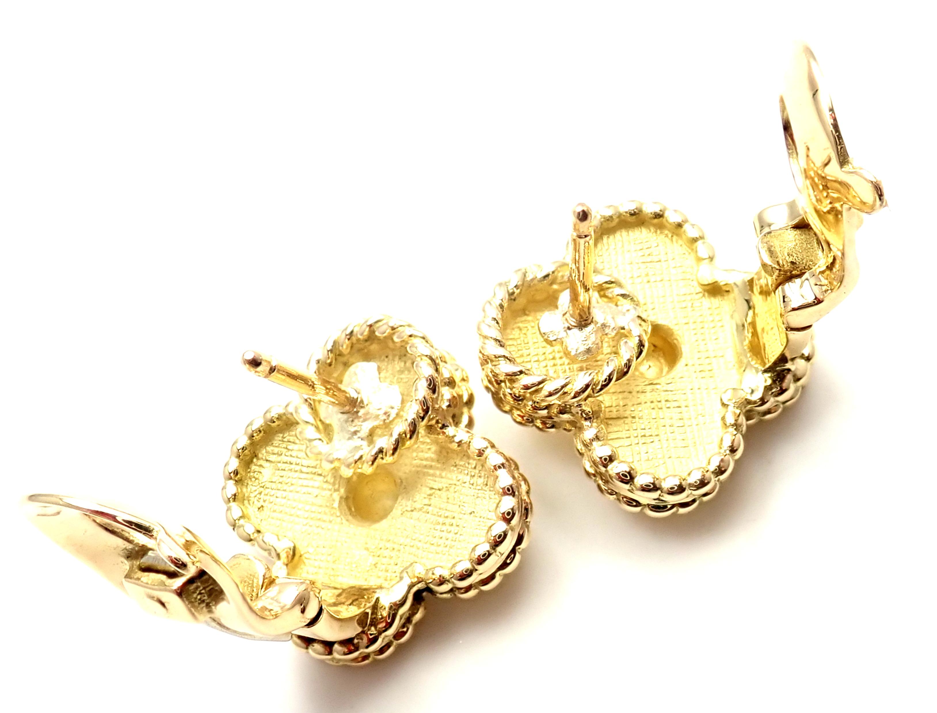 Van Cleef & Arpels Vintage Alhambra Yellow Gold Earrings 1