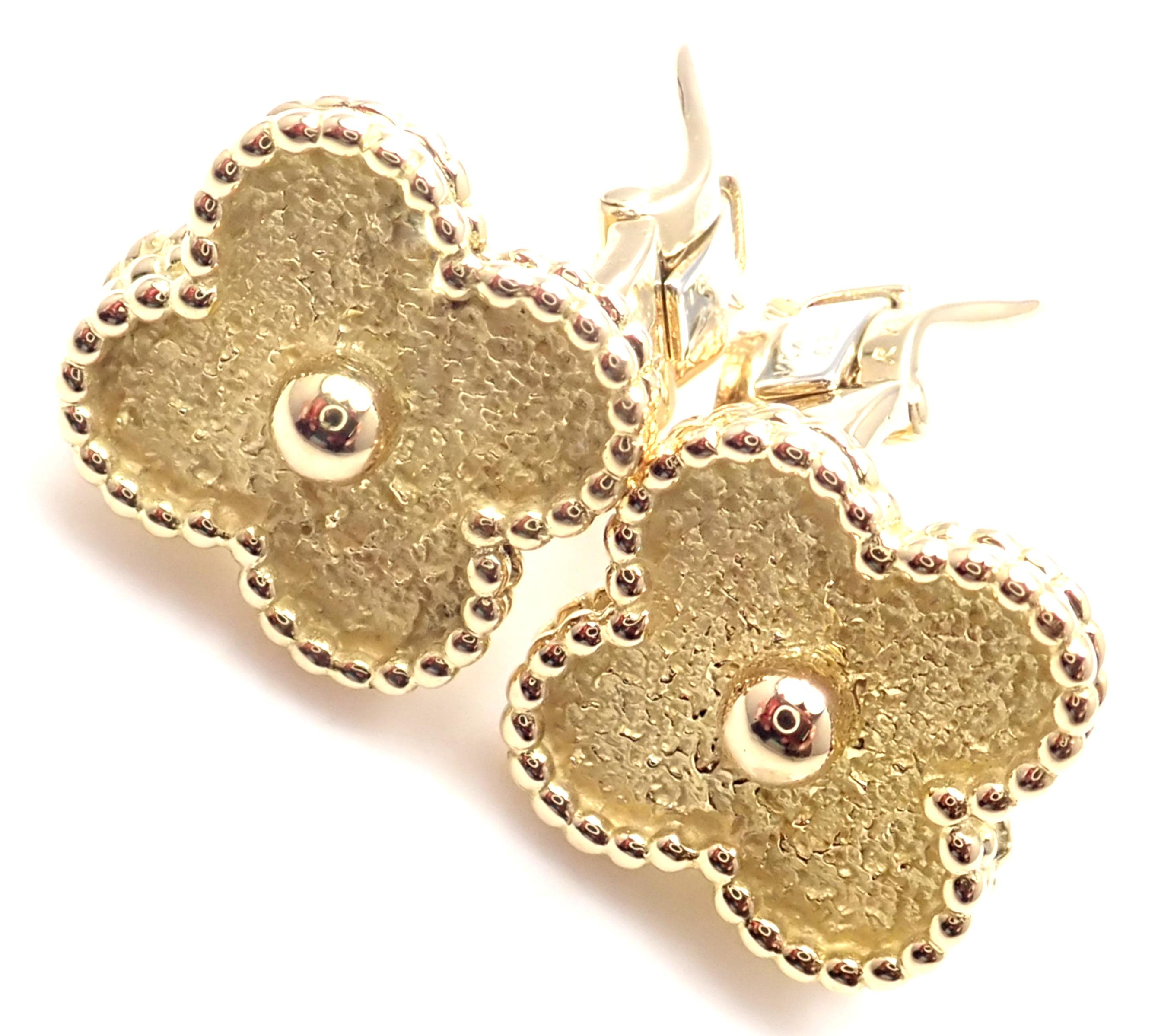 Van Cleef & Arpels Vintage Alhambra Yellow Gold Earrings 2