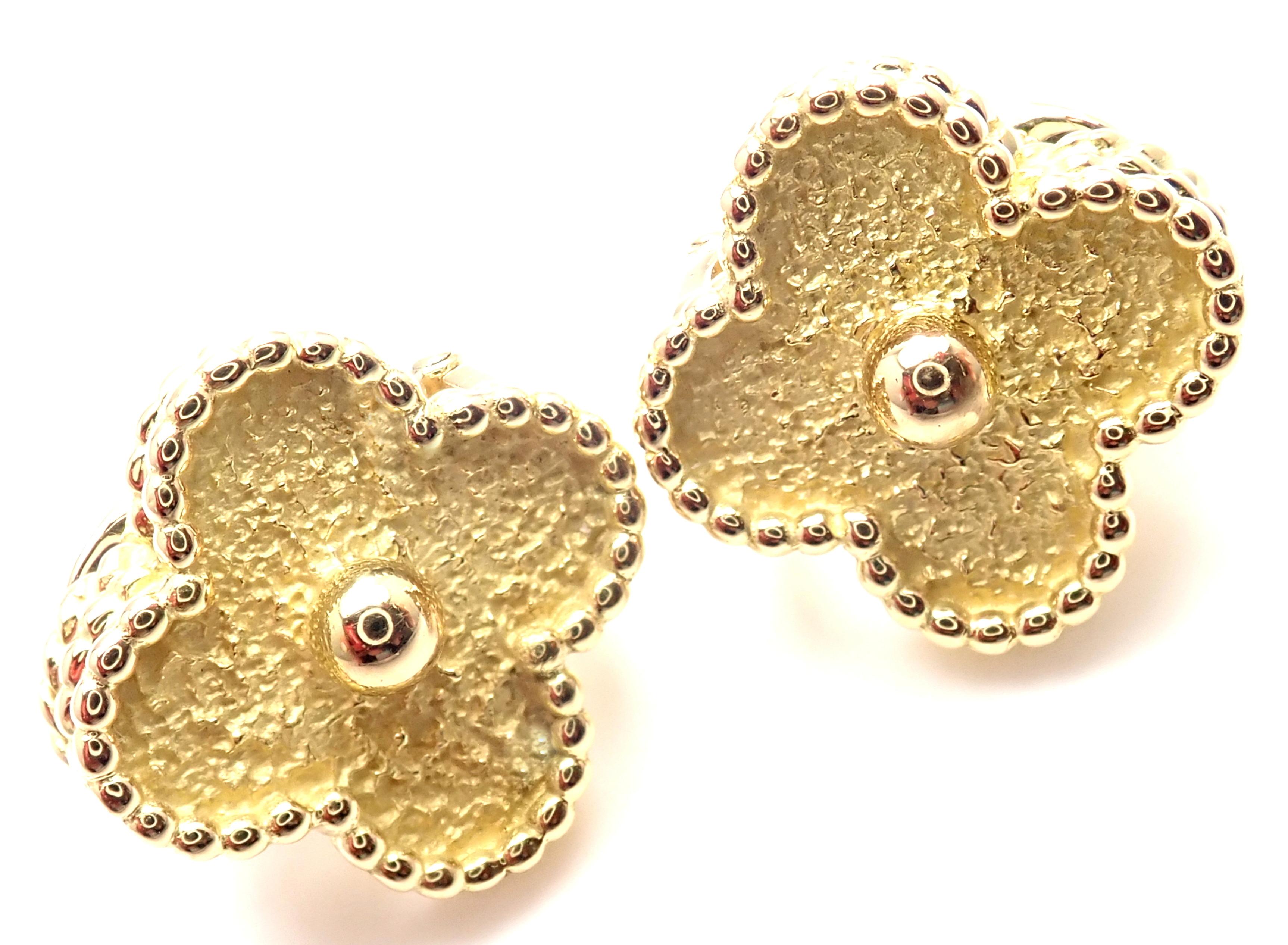 Van Cleef & Arpels Vintage Alhambra Yellow Gold Earrings 5