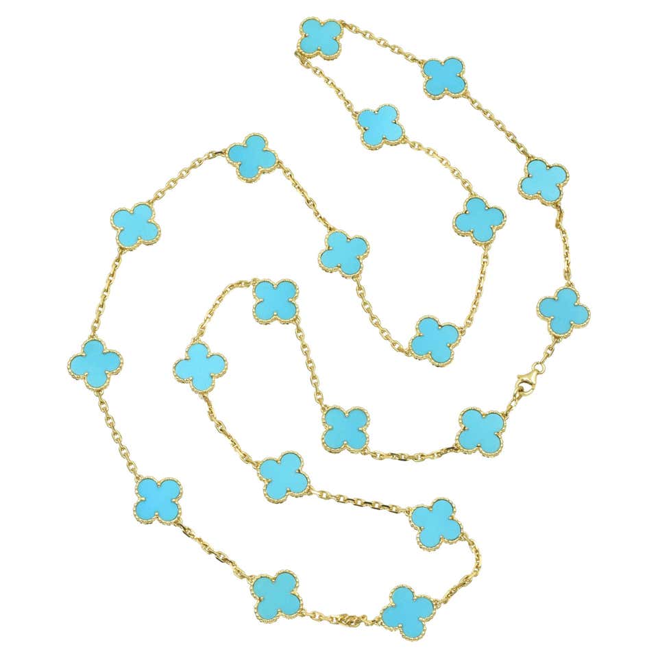 Van cleef turquoise butterfly necklace Clearance