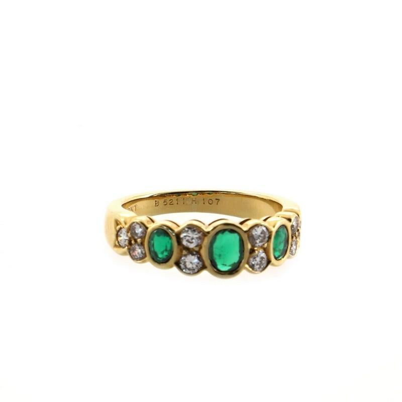 Van Cleef & Arpels Vintage Band Ring 18K Yellow Gold with Emeralds and Diamonds 1
