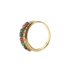 Van Cleef & Arpels Vintage Cocktail Ring 18K Yellow Gold with Diamonds, Rubies