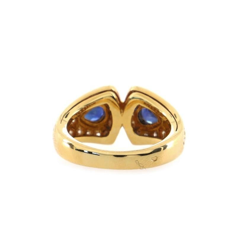 Van Cleef & Arpels Vintage Cocktail Ring 18K Yellow Gold with Sapphires and Diam In Good Condition In New York, NY