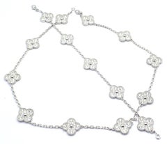Van Cleef & Arpels Vintage Diamond Alhambra 10 Motif Necklace & Bracelet Set