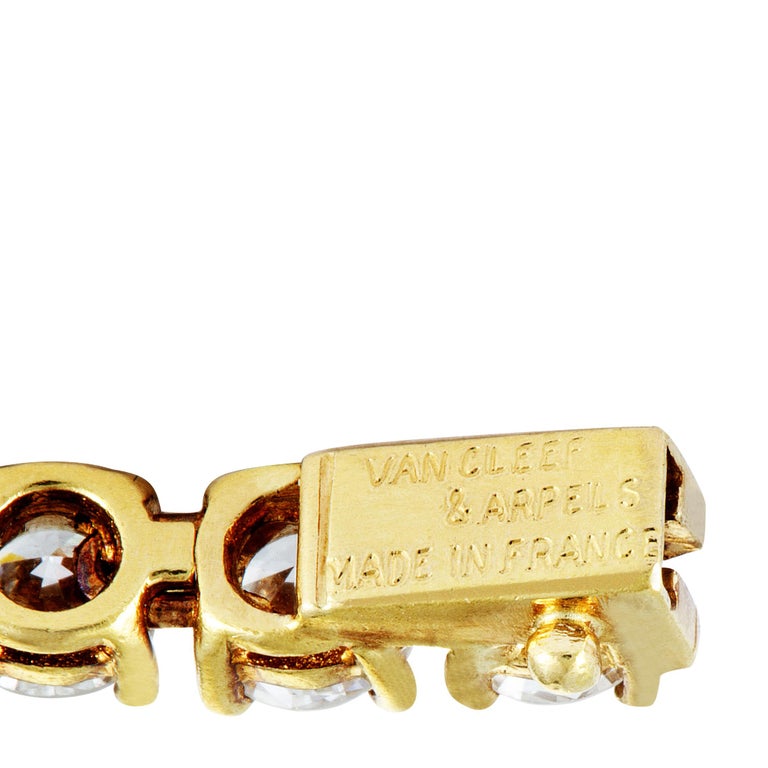 Van Cleef and Arpels Vintage Diamond and Emerald Yellow Gold Tennis