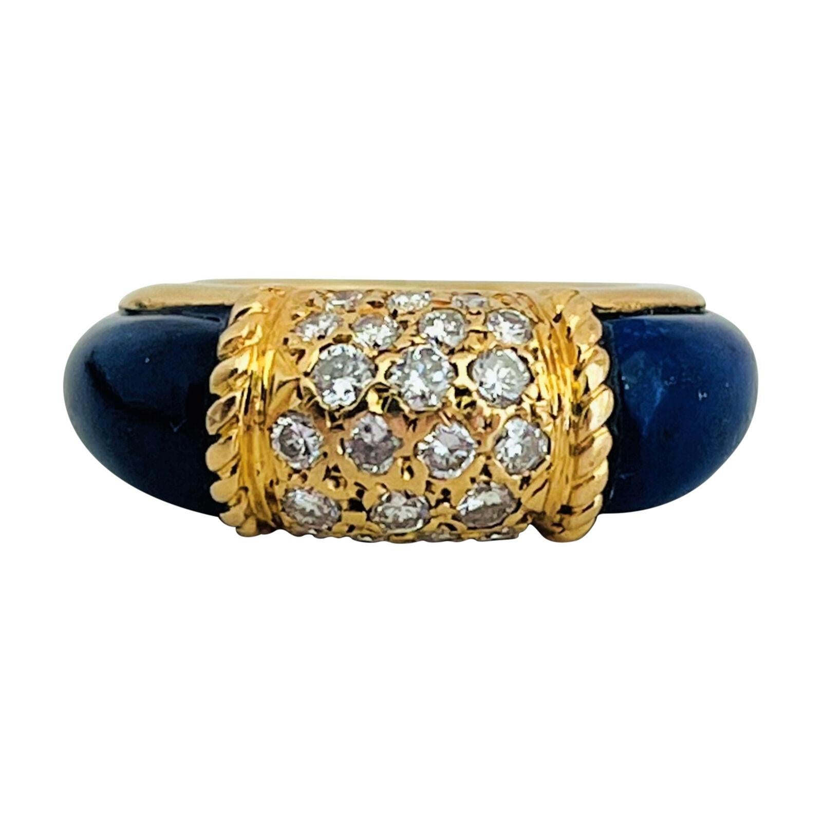 Van Cleef & Arpels Bague philippines vintage en diamants et lapis-lazuli en vente 1