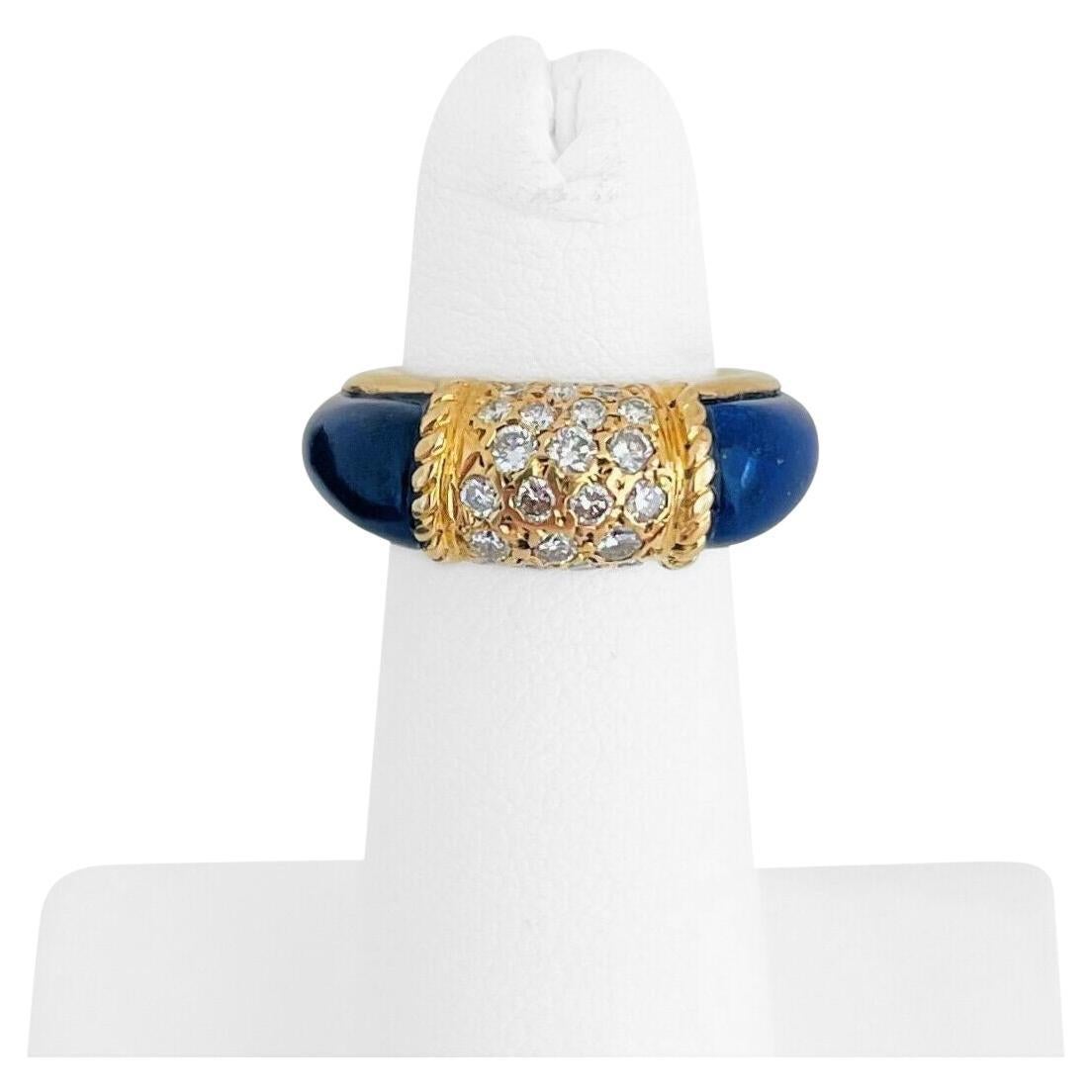Van Cleef & Arpels Vintage Diamond and Lapis Lazuli Philippine Ring For Sale