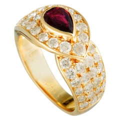 Van Cleef 
Arpels Vintage Diamond and Ruby Yellow Gold Band Ring