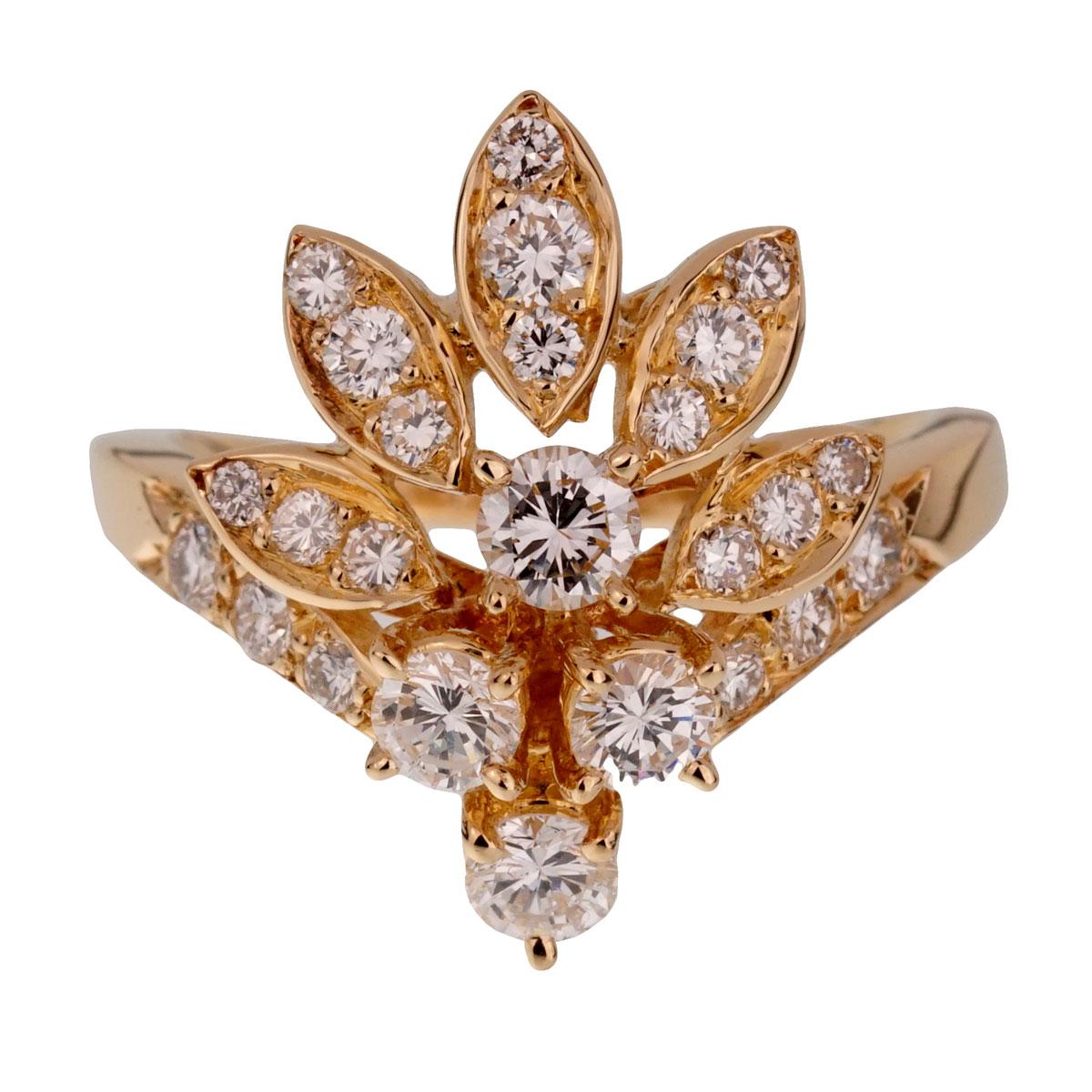 Women's Van Cleef & Arpels Vintage Diamond Cocktail Gold Ring