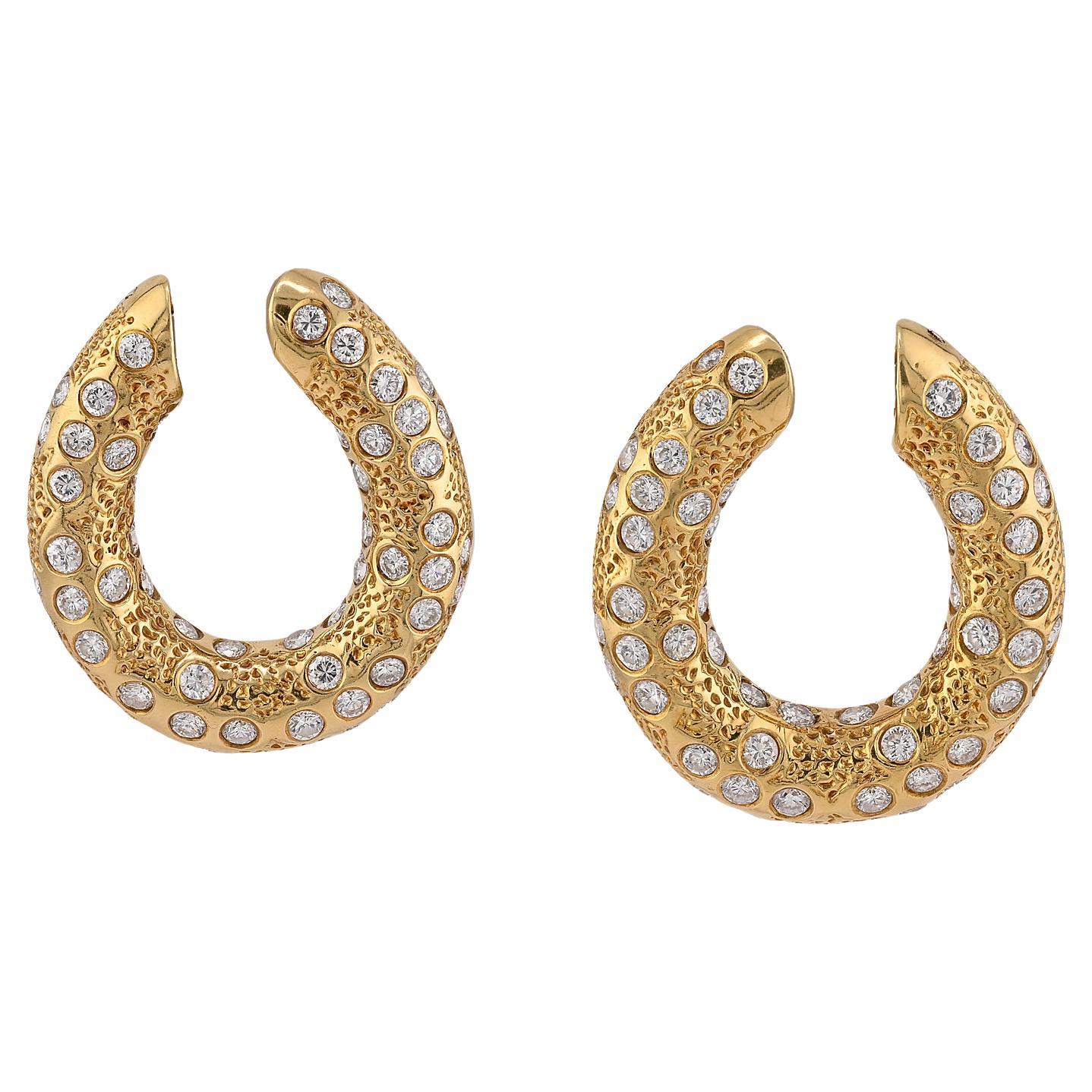 Orecchini a cerchio con diamanti vintage Van Cleef & Arpels, anni '70
