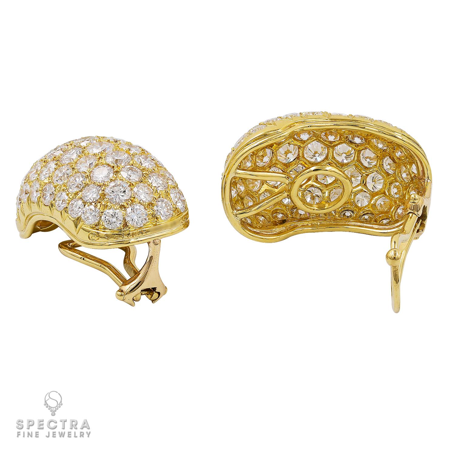 Contemporary Van Cleef & Arpels Vintage Diamond 'Huggie' Earrings For Sale