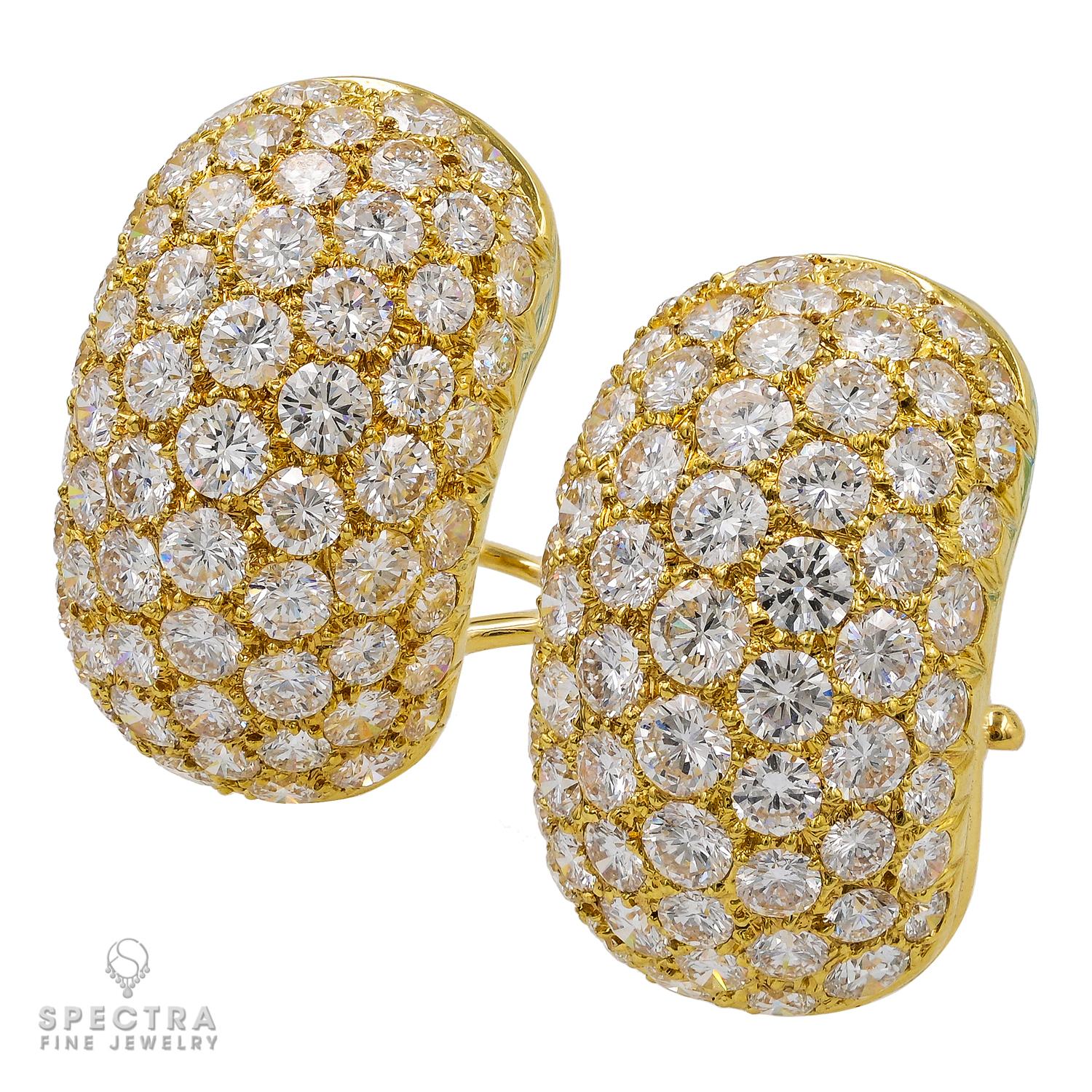 Round Cut Van Cleef & Arpels Vintage Diamond 'Huggie' Earrings For Sale