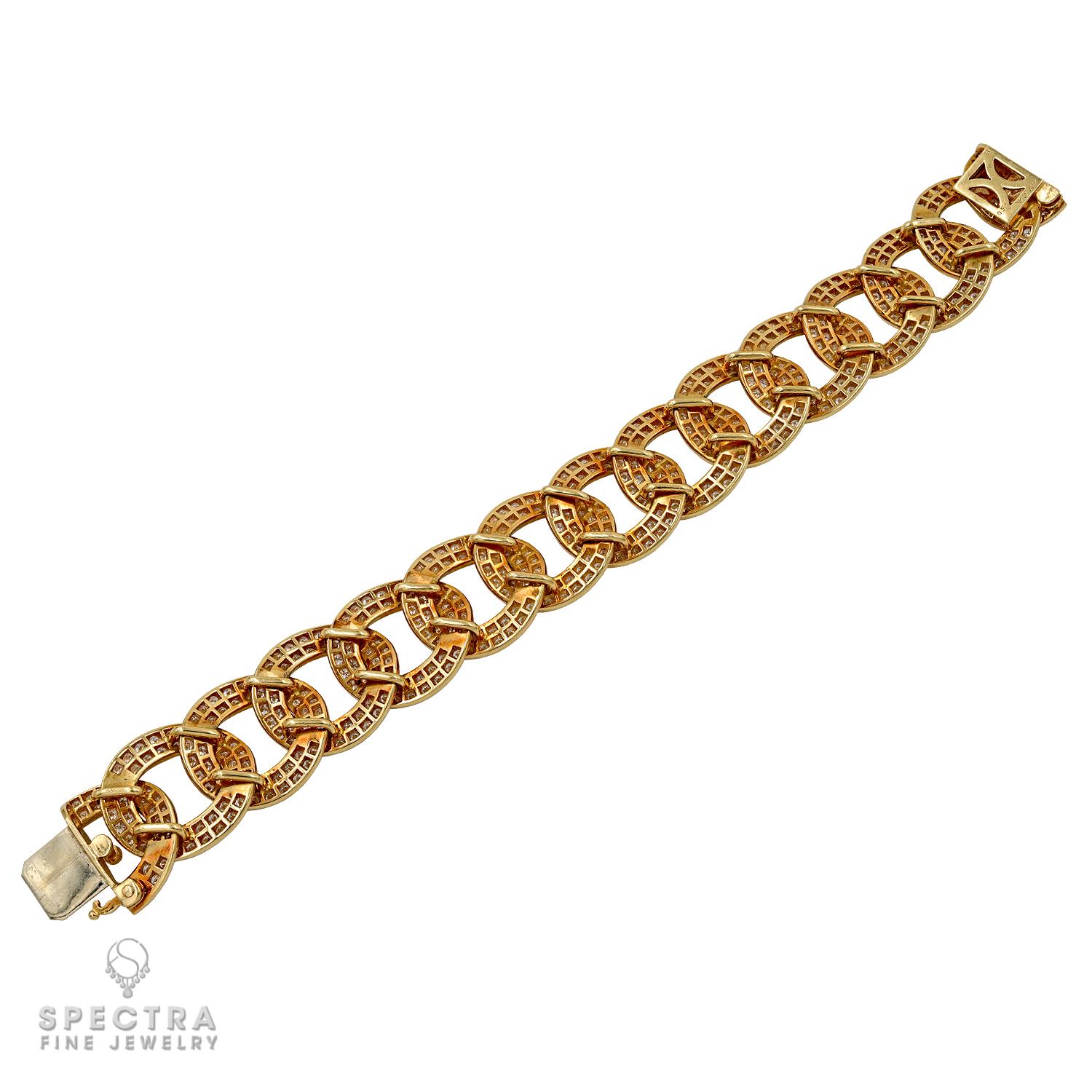 Round Cut Van Cleef & Arpels Vintage Diamond 'Olympia' Bracelet, circa 1970s For Sale