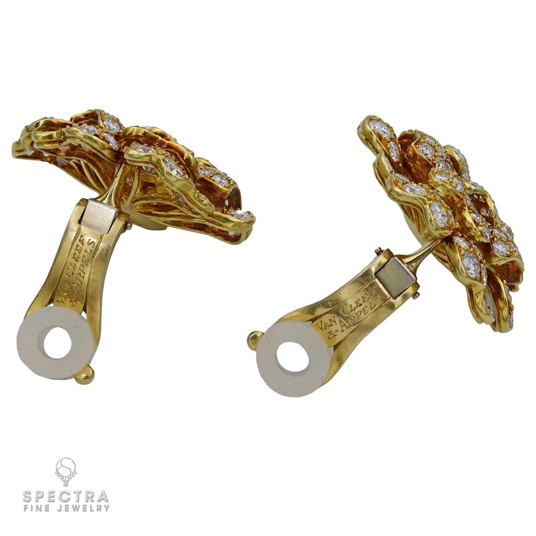 Pendientes vintage Van Cleef & Arpels con pavé de diamantes, años 80 Contemporáneo en venta