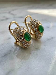Van Cleef & Arpels Vintage Emerald and Diamond Earrings
