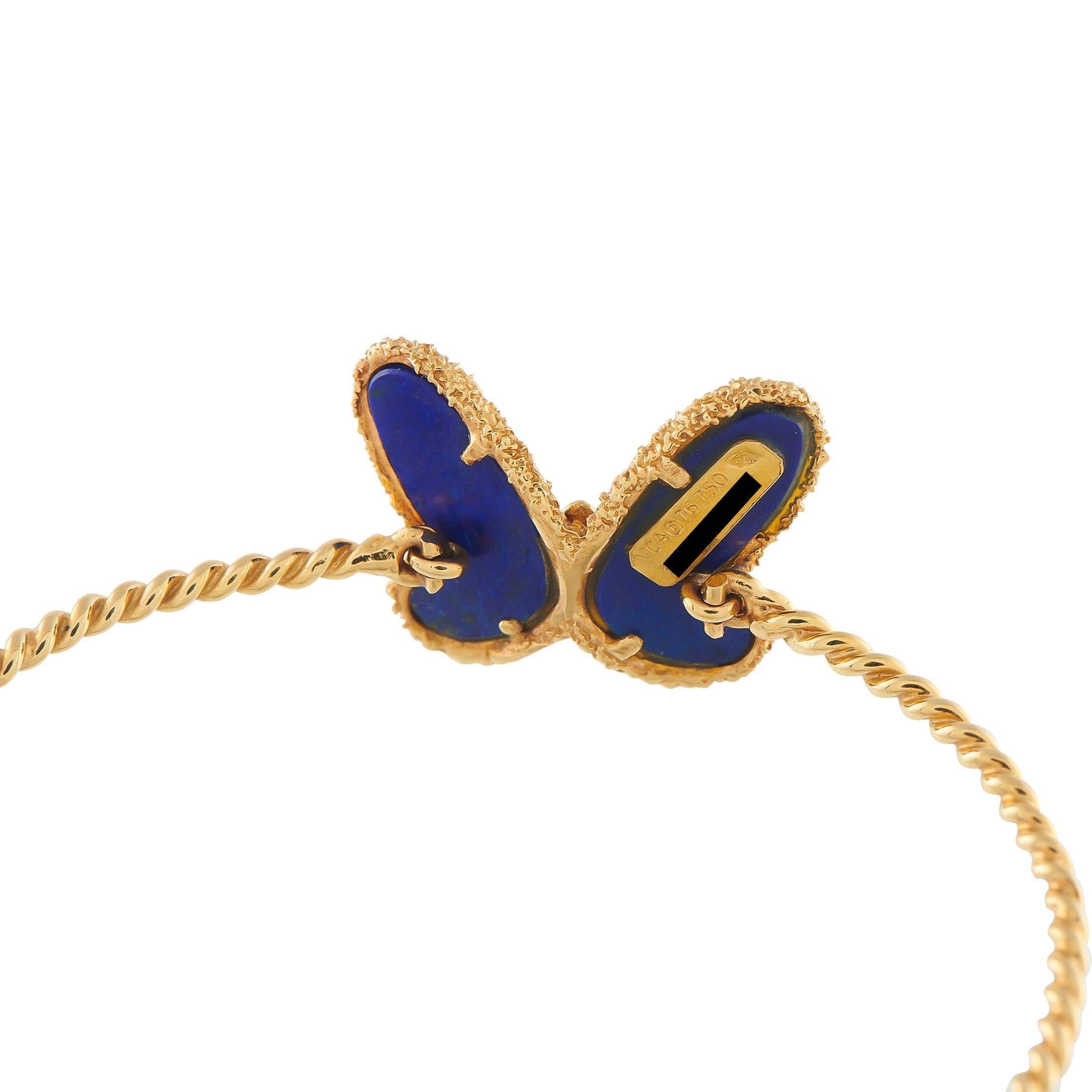 Van Cleef & Arpels Vintage Flying Beauties Lazuli Butterfly Bracelet VC42-110625 In Excellent Condition For Sale In Southampton, PA