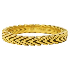 Van Cleef & Arpels Retro French 18 Karat Yellow Gold Wheat Band Ring