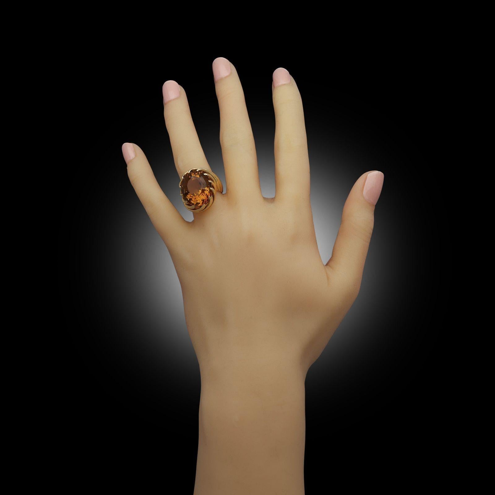 Cocktail Rng Van Cleef and Arpels Vintage Gold And Citrine Cocktail Ring Circa 1961 ...