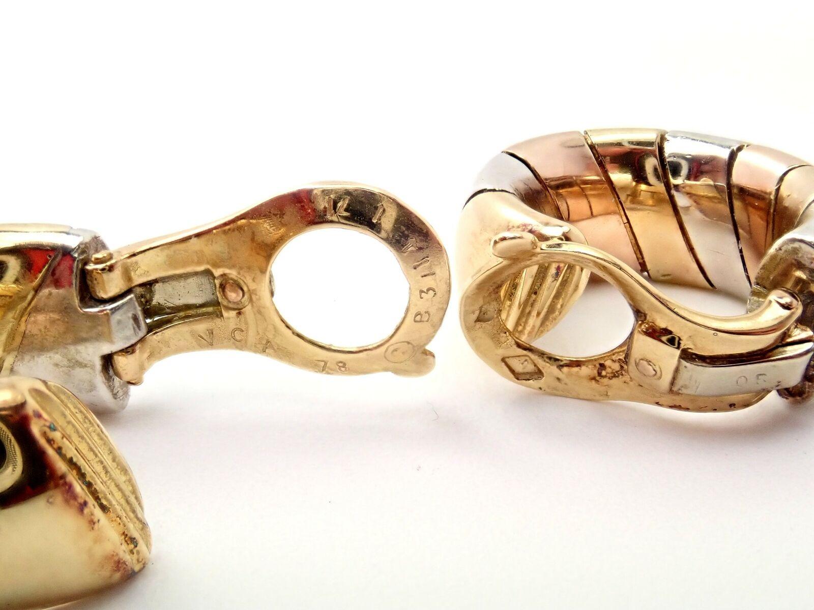 Van Cleef & Arpels Vintage Hoop Multicolor Gold Earrings 7
