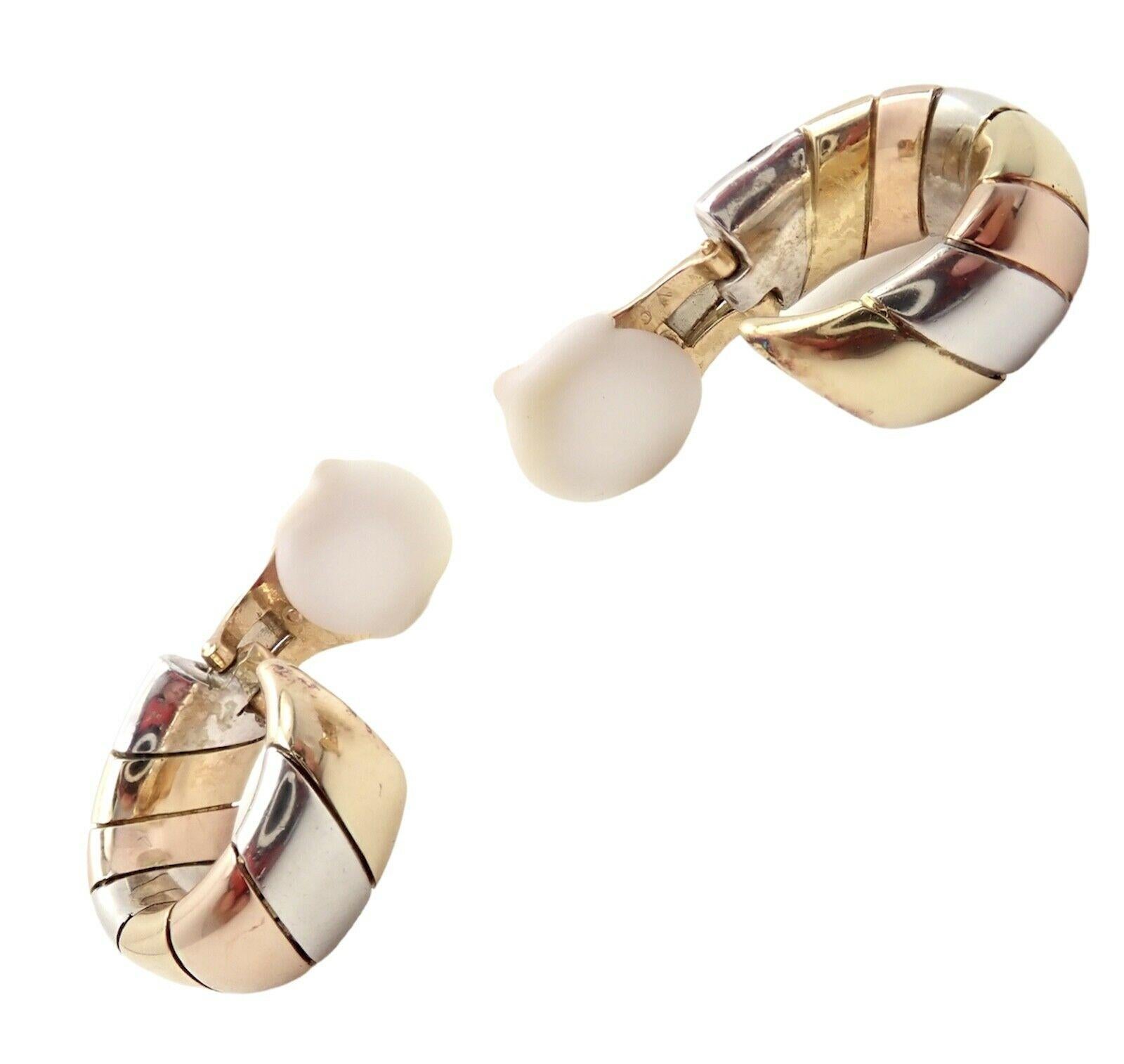 Van Cleef & Arpels Vintage Hoop Multicolor Gold Earrings 1