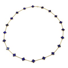 Van Cleef & Arpels Vintage "FRENCH" Lapislazuli "Alhambra" 20 Motive Halskette