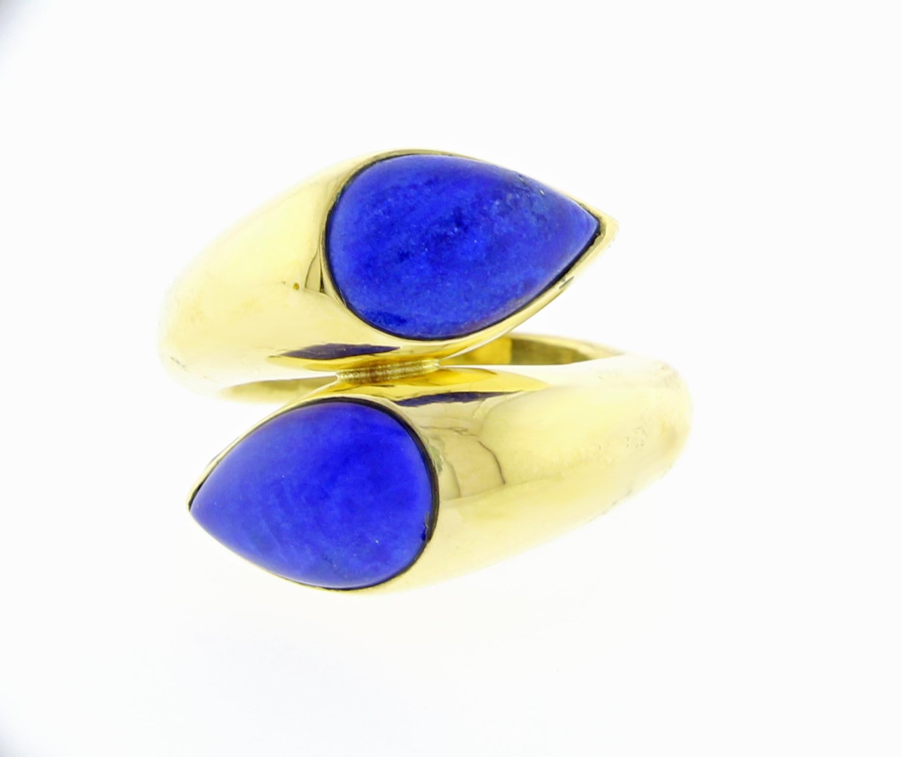 Van Cleef & Arpels Vintage Lapis Lazuli Yellow Gold Ring In Good Condition In Bethesda, MD