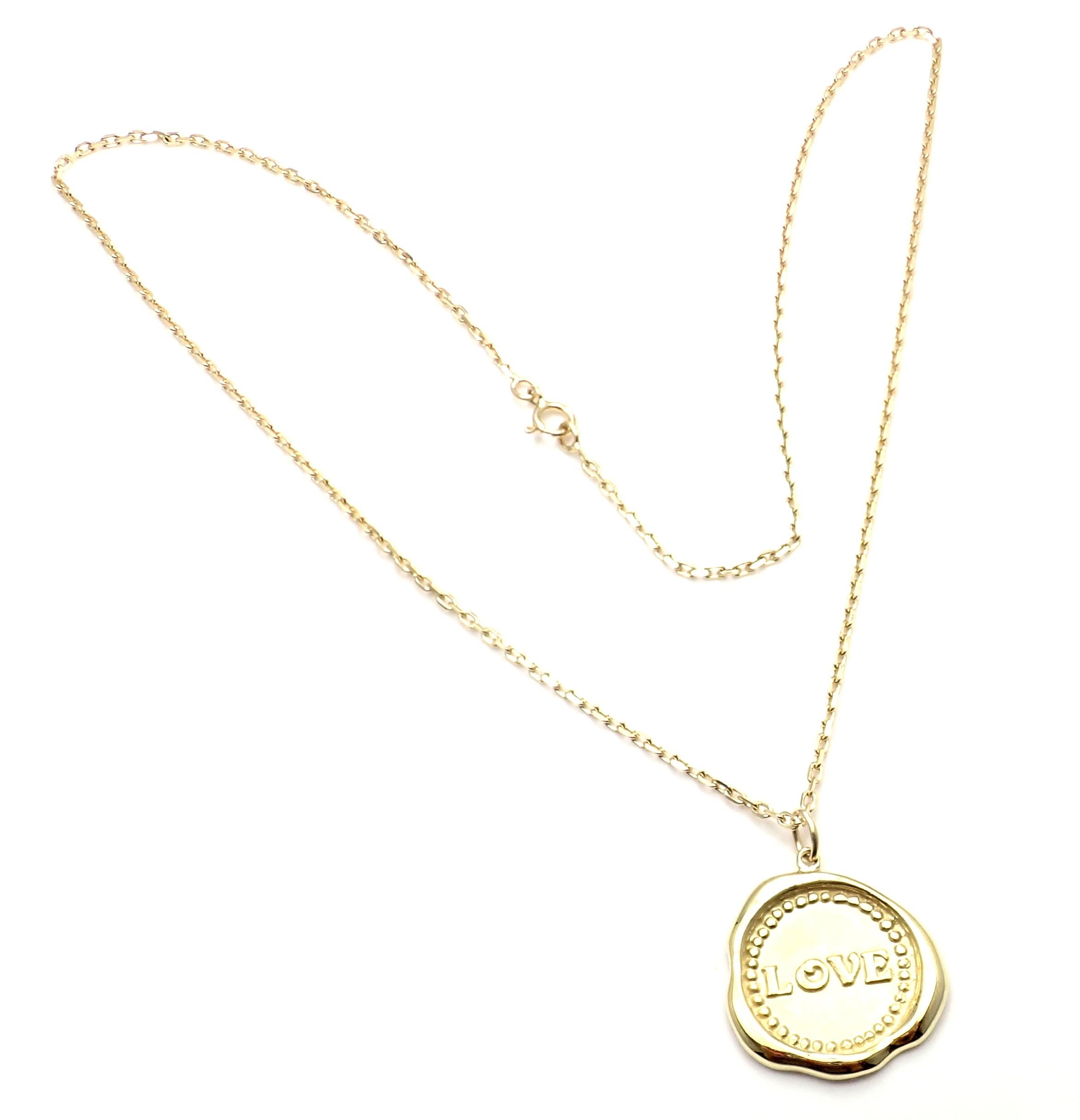 Van Cleef & Arpels Vintage Love Yellow Gold Pendant Necklace In New Condition In Holland, PA