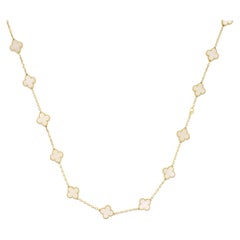 Van Cleef & Arpels: collana lunga vintage Alhambra con 20 motivi in madreperla