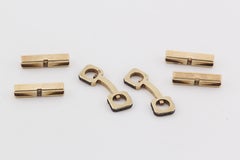 Van Cleef & Arpels Boutons de manchette vintage à barre carrée en or 18 carats avec saphir