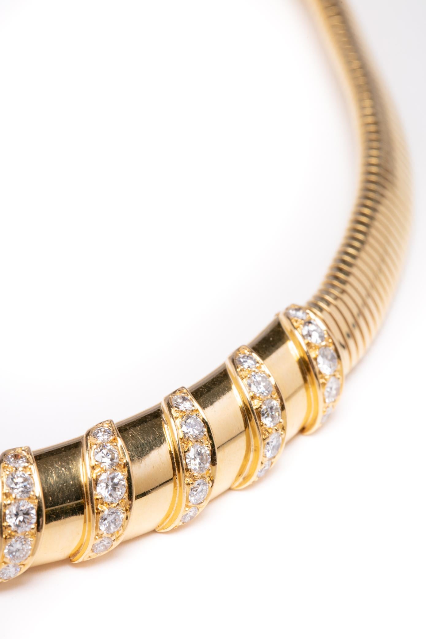 Van Cleef & Arpels Vintage Tubogas Necklace with Diamond Slider 4