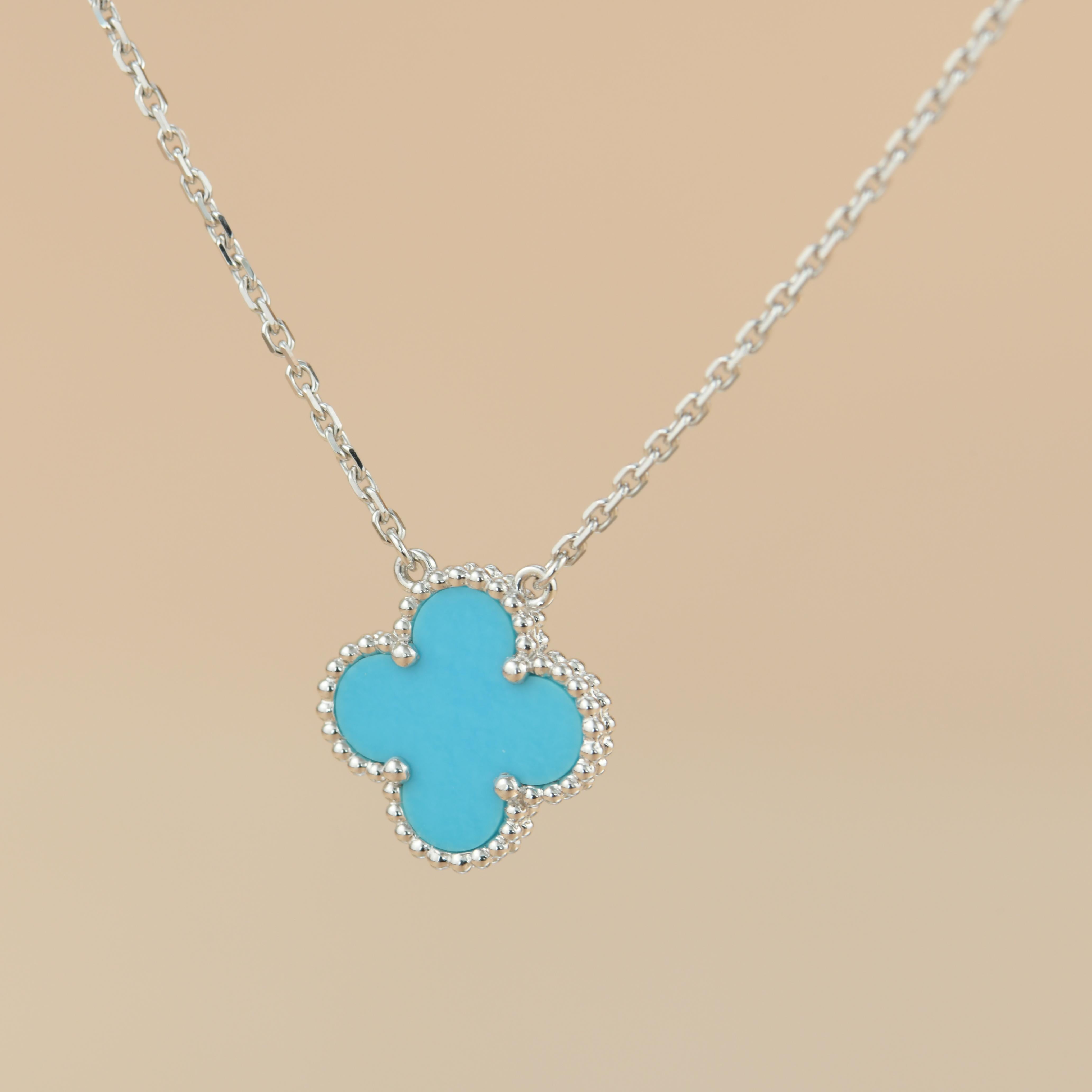 van cleef and arpels turquoise alhambra necklace