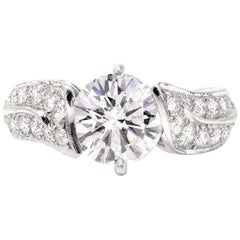 Van Cleef & Arpels Vintage VCA 3.12 Carat Diamond Platinum Engagement Ring